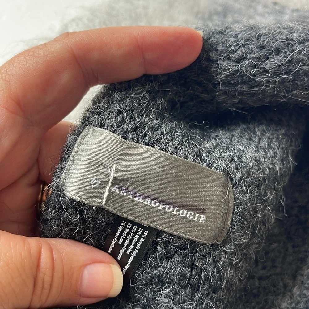 Anthropologie Wool Blend Ombre Gray to Black Beanie / Hat